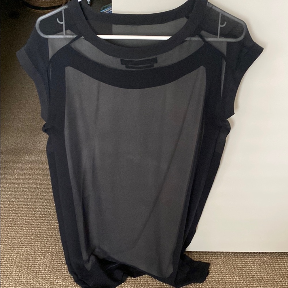 All Saints Blue and Black Blouse